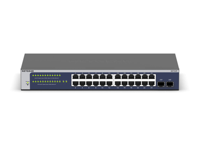 Switch i menaxhuar Netgear GS724Tv6, 26 porte, Gigabit, blu