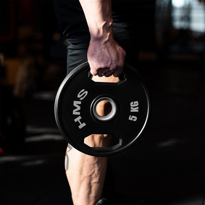 Disk olimpik HMS TOG05, set 2 x 5 kg, i veshur me gomë, i zi