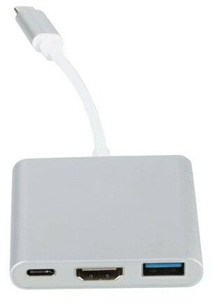 Adapter multimedia Platinet 3në1 46241, USB-C PD 100W, HDMI 4K, gri