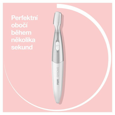 Trimmer Braun FG1106 Mini Precision, për vetulla, me bateri, argjendtë