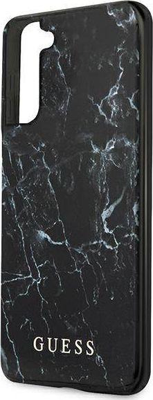 Maskë telefoni Guess Marble për Samsung Galaxy S21+, kapak i fortë, i zi