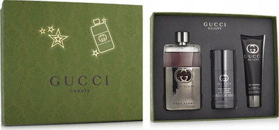 Set parfum Gucci Guilty Pour Homme, EDT 90ml, deodorant edhe xhel dushi, për burra