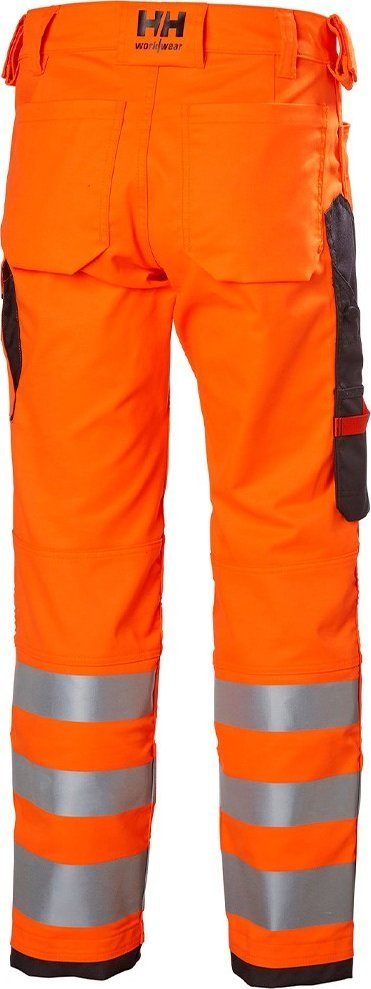 Pantallona pune Helly Hansen Workwear Alna 2.0 D100, Class 2 EN ISO 20471, portokalli me të zezë
