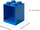 Raft ruajtës LEGO Storage Brick Shelf 4, si tullë LEGO me 4 kapëse, plastikë, blu