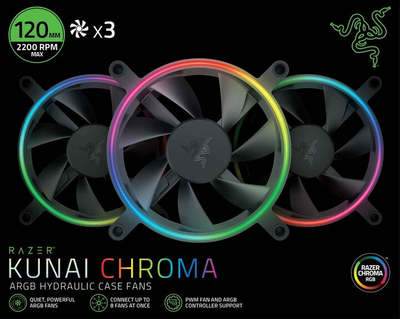 Ventilatorë Razer Kunai 120MM aRGB LED PWM Performance, 3 copë