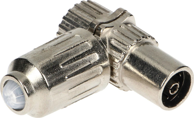 Adaptër antene ORNO 14286575, koaksial 90°, metalik, argjendtë