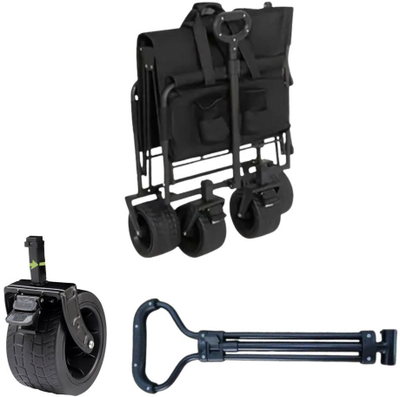 Karrocë palosëse kopshti Foldable Garden Beach, 120L, kapacitet 80 kg, e zezë