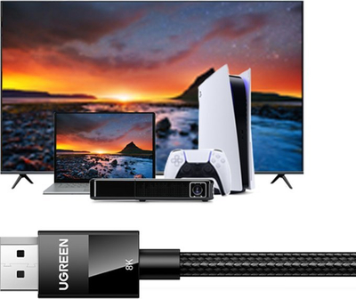 Kabllo Ugreen DisplayPort në DisplayPort, 1m, e zezë