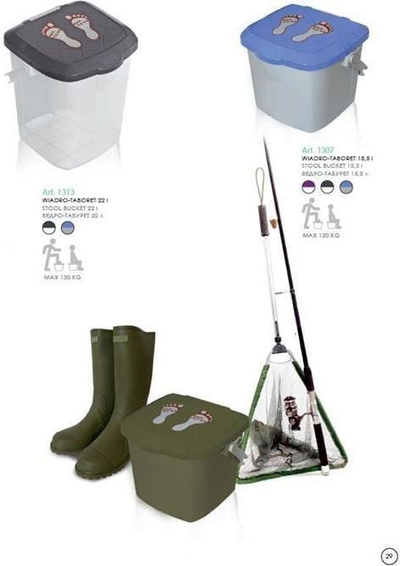 Kovë-ulëse peshkimi BranQ, 15.5L, plastikë polipropilen, jeshile