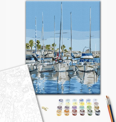 Сет за сликање по броеви Your Hobby BRUSHME Јахти, 40x50 cm, 1 парче
