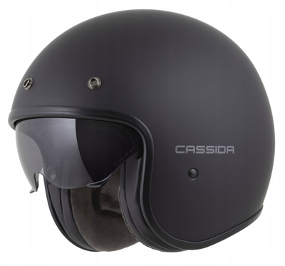 Helmetë moto Cassida Oxygen 2.0 Solid, madhësia XS, e zezë matte me gri të errët