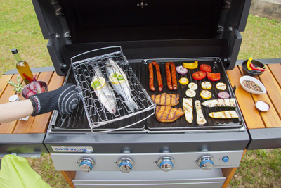 Dorezë furre Campingaz Premium, rezistente deri 350°C, për barbecue, e zezë