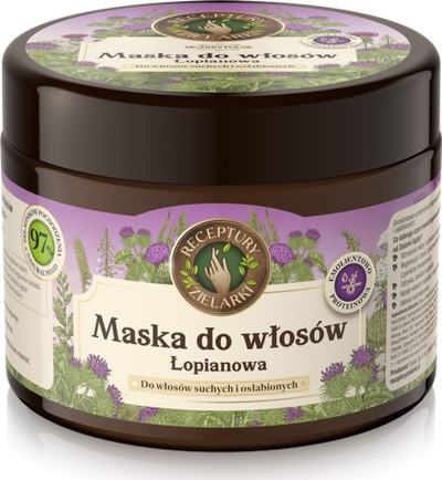 Maskë për flokë Herbalist's Recipes Burdock, 300 ml, për forcim dhe rigjallërim