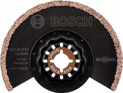 Teh segmenti për multivegel Bosch ACZ 85 RT3 Starlock, 85mm, karbid për fuga dhe materiale abrazive, i zi