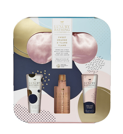 Set The Luxury Bathing Company - sprej trupi 100 ml + krem duarsh 50 ml + krem trupi + maskë për sy