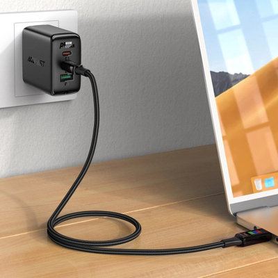 Kabllo USB Acefast C7-03 USB-C në USB-C, 1.2 m, 100W, e zezë