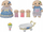 Set lodrash Sylvanian Families Flora Rabbit Family, familje lepujsh, shumëngjyrëshe