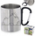 Filxhan kampingu Orion, çelik inox, 350ml, dorezë karabiner, argjend