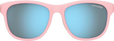 Syze dielli Tifosi Swank Satin Crystal Blush, lente Smoke Bright Blue, mbrojtje UV, rozë