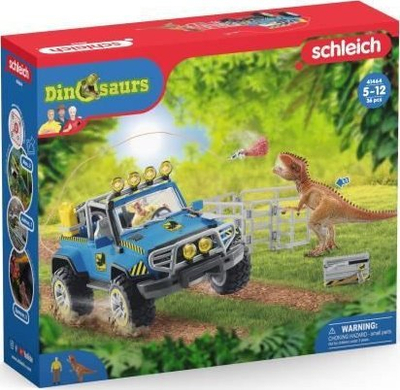 Set lodrash Schleich Dinosaurs Off-Road Vehicle with Dino Outpost, 14 pjesë, shumëngjyrësh