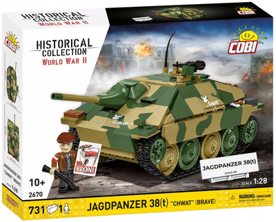 Set blloqesh Cobi Jagdpanzer 38t Chwat, 731 pjesë, shkalla 1:28, ngjyrë kamuflazh