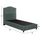 Krevat Malena HM651.27, për dyshek 90x200 cm, material nubuck, jeshil