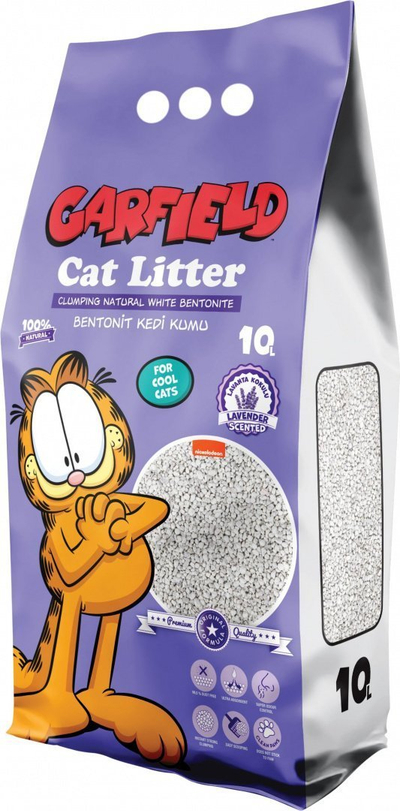 Rërë higjenike për mace Garfield, bentonit, me erë livando, 10L