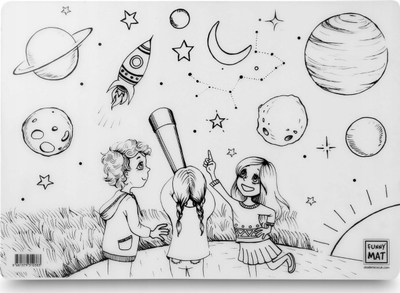 Fletë ngjyrosje FunnyMats Space Observatory, e ripërdorshme, 48 x 33.5 cm, shumëngjyrëshe