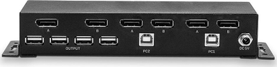 Switch KVM Lindy, 2 porta, DisplayPort 4K, USB, i zi