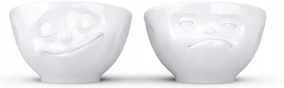 Mbajtëse vezësh TASSEN Happy & Hmpff, set 2 copë, porcelan, të bardha