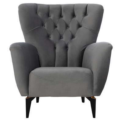 Kolltuk velvet chesterfield 87×88×100 cm (HM9217.20), gri