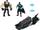 Set lodrash DC Comics Batman Moto-Tank Bane kundër Batman, figurina 10 cm, me aksesorë, e zezë