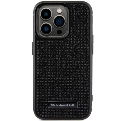 Këllëf telefoni Karl Lagerfeld KLHCP15LHDSPLK për iPhone 15 Pro 6.1", hardcase, i zi