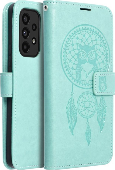 Kabullë telefoni Forcell MEZZO Book për Samsung A12, model dreamcatcher, jeshile