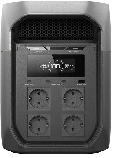 Stacion portativ energjie EcoFlow DELTA Max, 2048Wh, LiFePO4, gri e errët