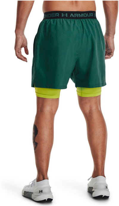 Кратки спортски панталони Under Armour Wvn 2in1 Vent Sts SN99, проветрлива мрежа, за мажи, зелени