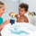 Lodra për banjo Tomy Bluey Family Pourers, gota që futen njëra te tjetra, shumëngjyrëshe