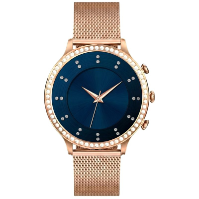 Smartwatch Gravity GT5-7 Women, rrip silikoni dhe mesh, rozë gold