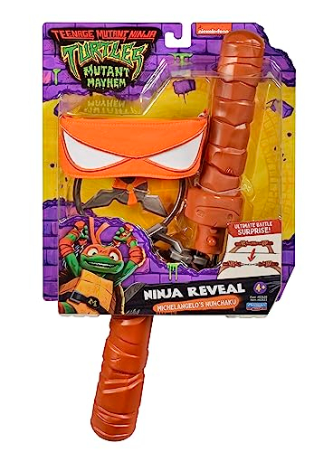 Set role Ninja Turtles Michelangelo Reveal, me nunçak, me maskë, portokalli
