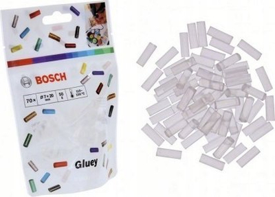 Shkopinj ngjitës Bosch Gluey, paketë 70 copë, transparent