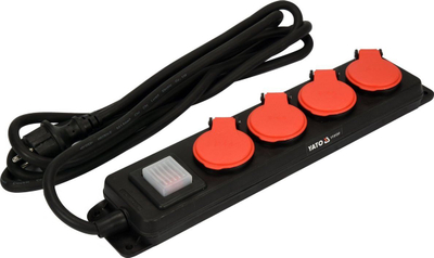 Zgjatës elektrik Yato YT-81841, 4 presa, 3 m, IP44, i zi