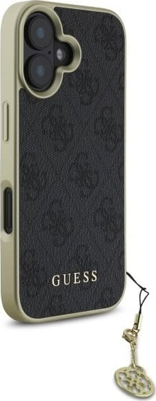 Mbështjellës telefoni Guess 4G Charms, iPhone 16 6.1", i zi