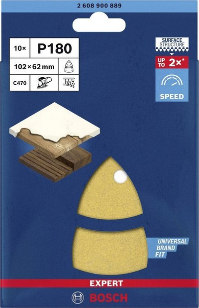Letra zmerile Bosch Expert C470, 93 x 102mm, 180 grit, set me 10 copa