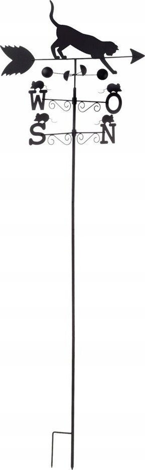 Shigjetë ere Wenko Weather Vane Cat, metal, 170cm, e zezë