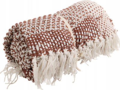 Pled pambuku Home Styling Collection, 130 x 170 cm, ngjyrë patëllxhani