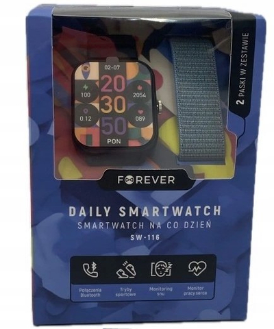 Ora inteligjente Forever SW-116, Bluetooth, IP67, e zezë