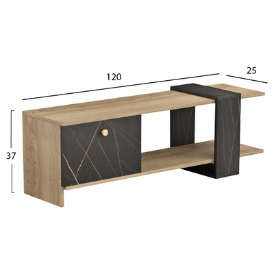 Set mobilie për TV Henriette 120x28,5x37,5Hcm (HM8900.12), zezë