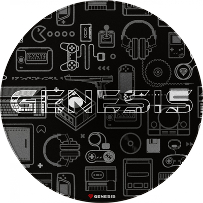 Mbrojtëse dyshemeje gaming Genesis Tellur 300, diametër 100cm, kundër rrëshqitjes, me grafikë
