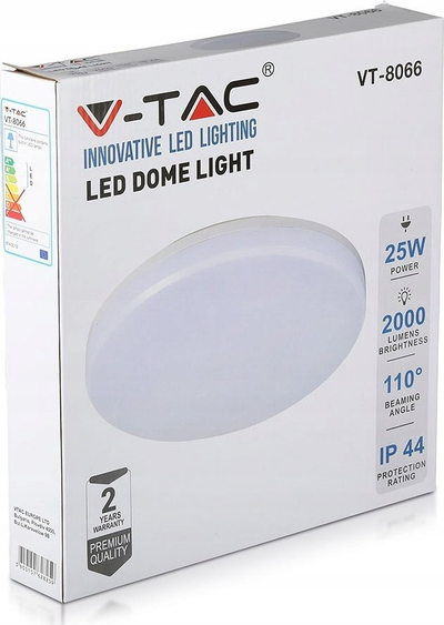 Llampë tavani LED V TAC VT 8066, 25W, dritë e ngrohtë, e bardhë