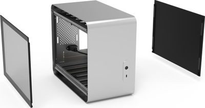 Panele anësore xhami për kasë PC Streacom DA2, set 2 copë, magnetik, të zeza